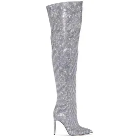 Over-The-Knee rhinestone Boots