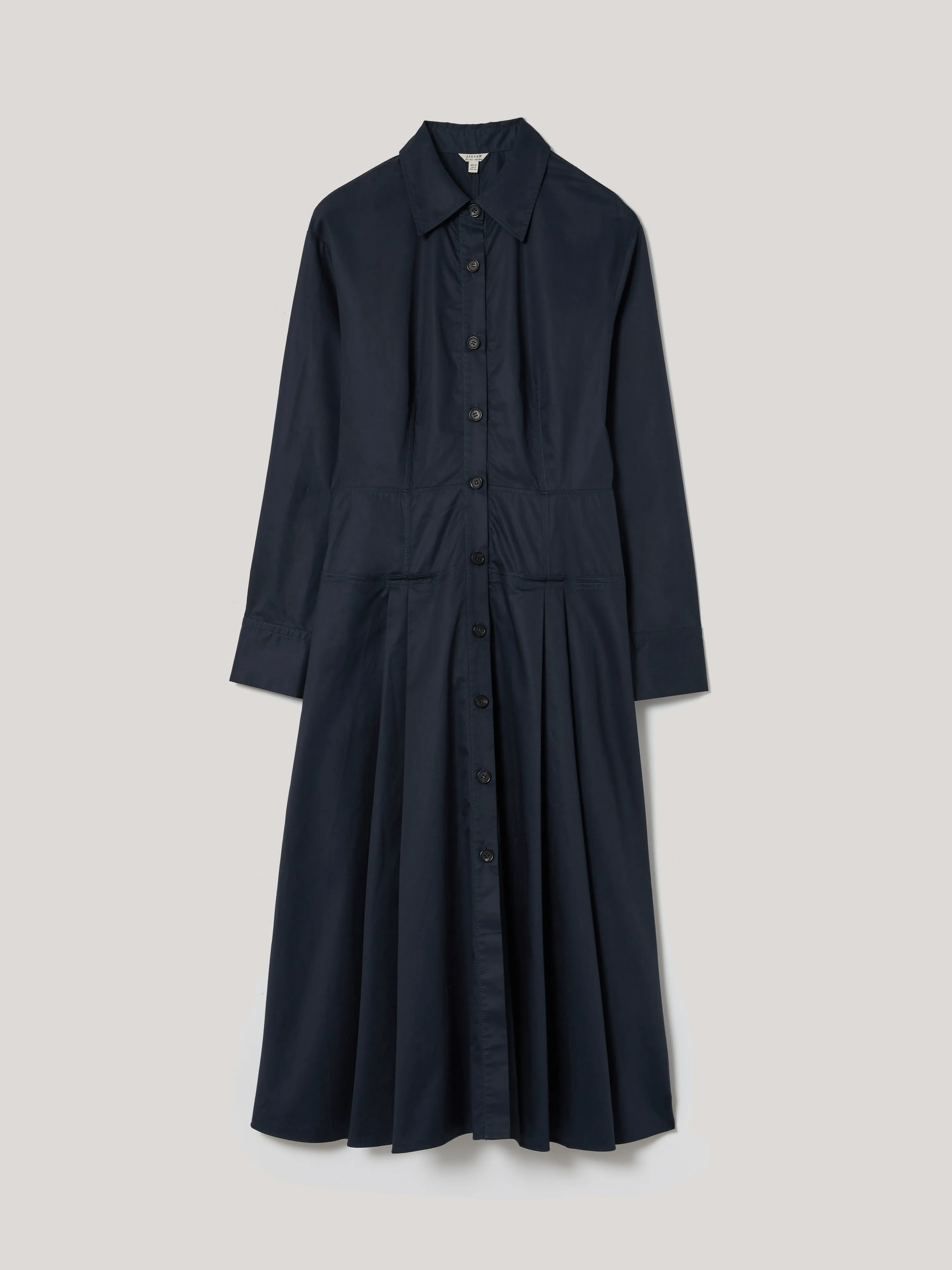 Panelled Shirt Dress | Navy