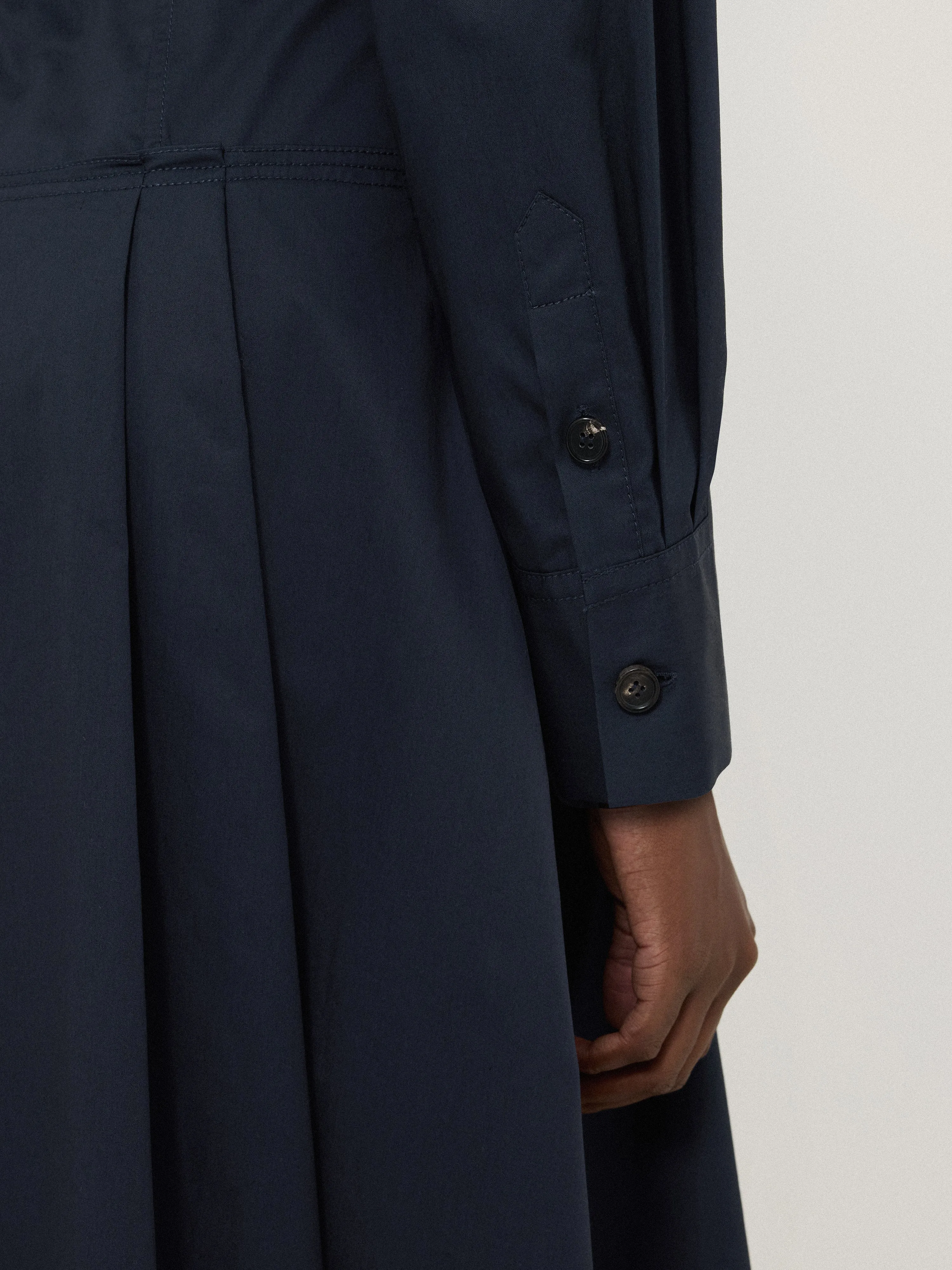 Panelled Shirt Dress | Navy