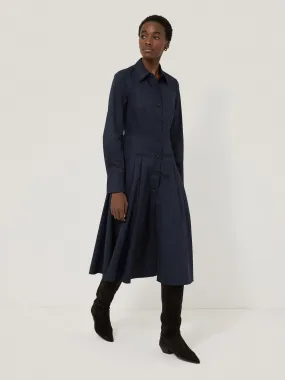 Panelled Shirt Dress | Navy