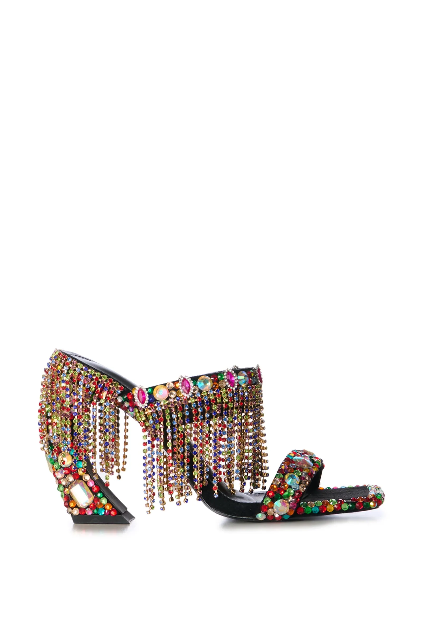 SPICED-MULTI CRYSTAL HEELED SANDAL