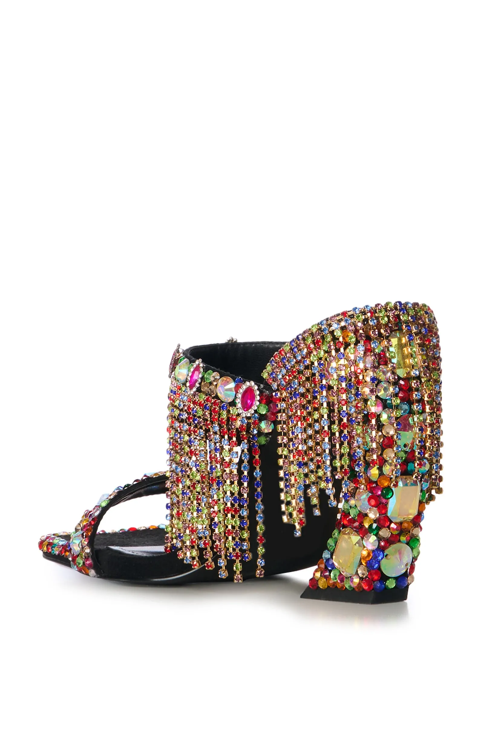 SPICED-MULTI CRYSTAL HEELED SANDAL