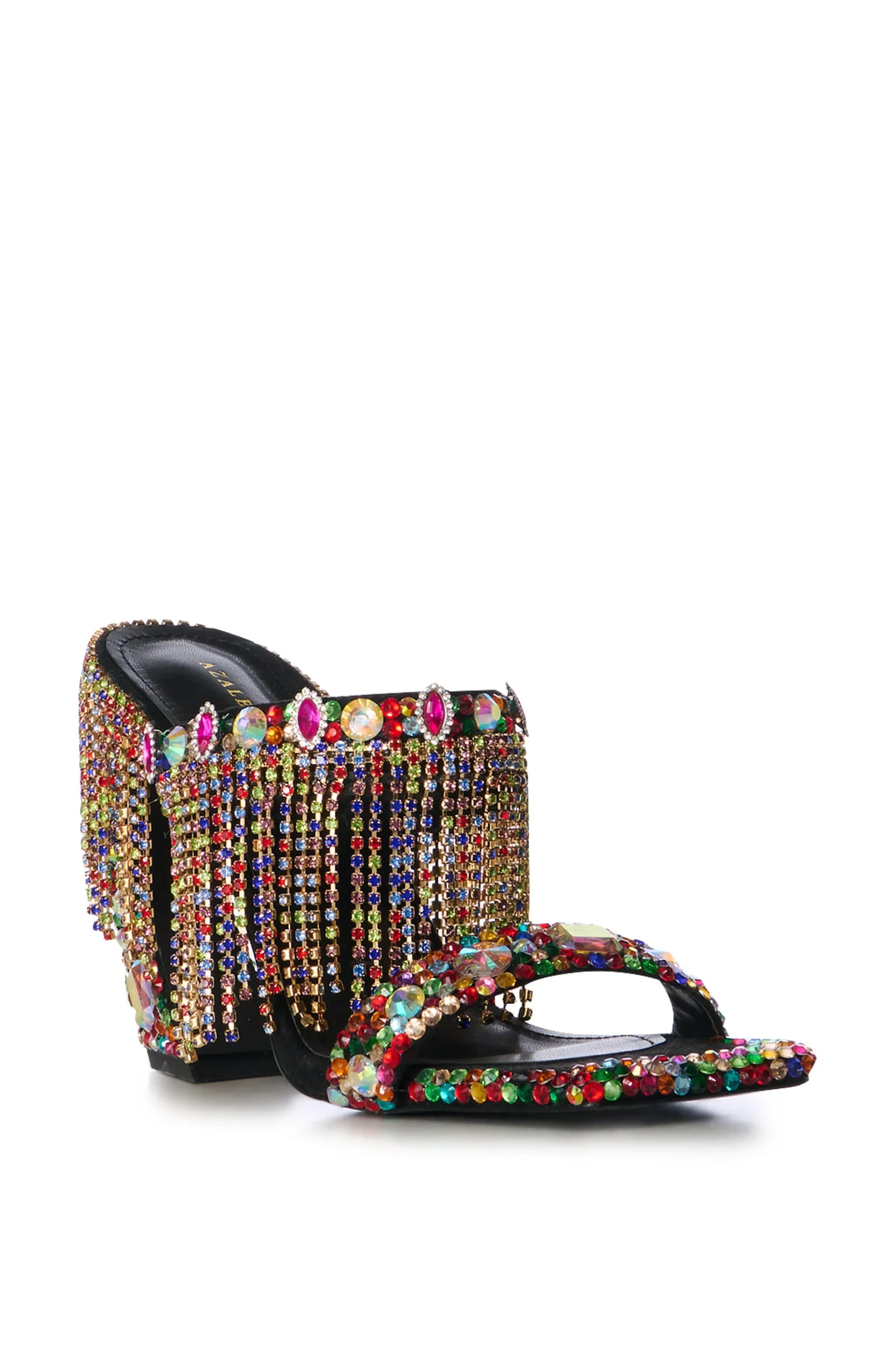 SPICED-MULTI CRYSTAL HEELED SANDAL