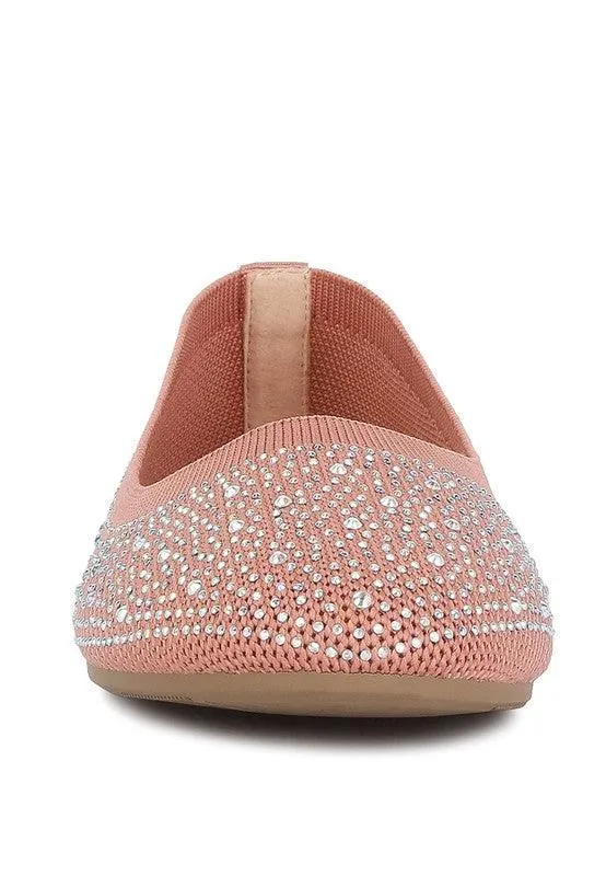 Splash Rhinestones Embellished Ballet Flats