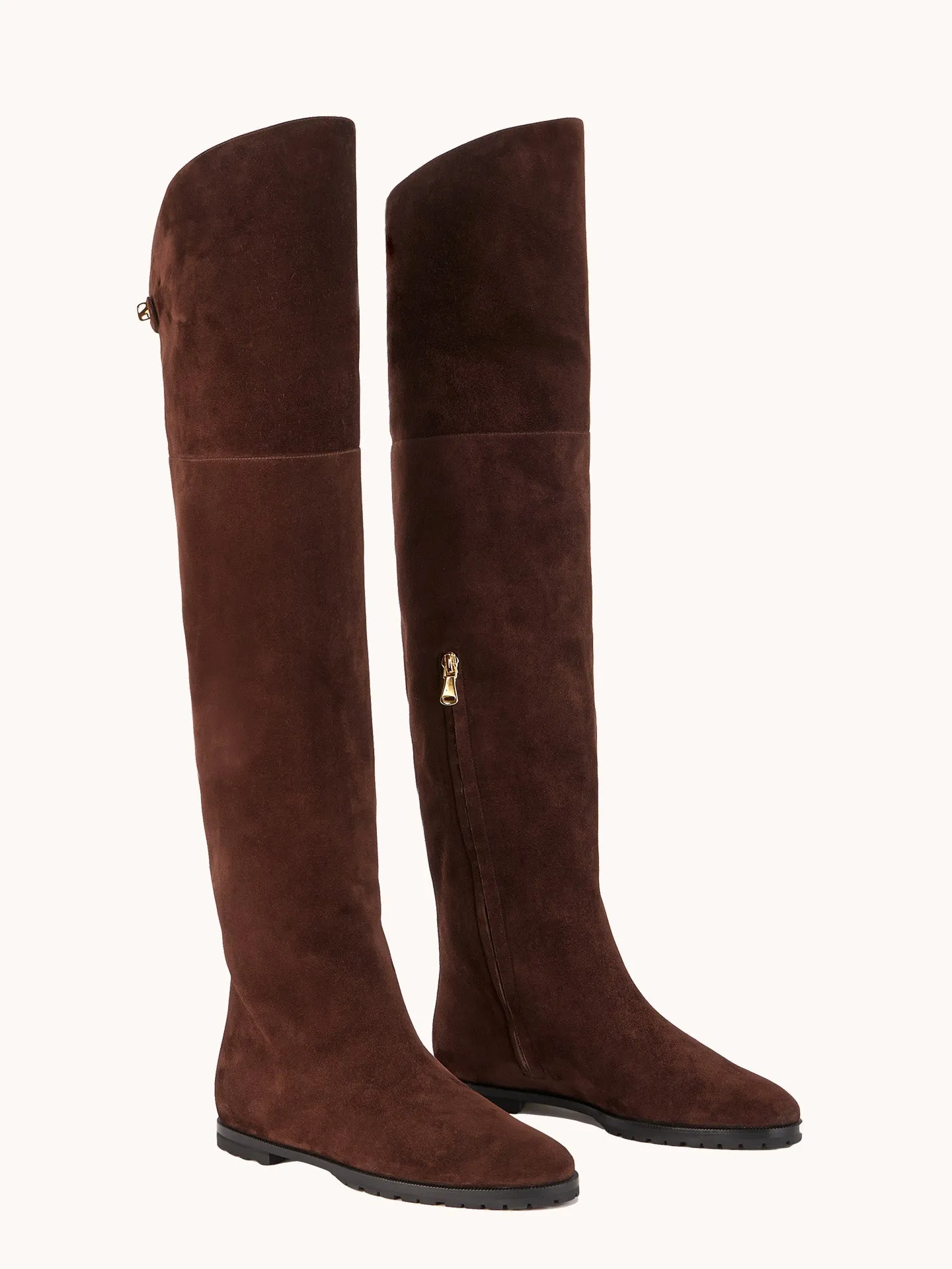 Stefania Over The Knee Bourbon Suede Boots