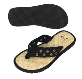 Stylish and Comfortable Men's Thong Sandals in Black with Pistol Belt Design