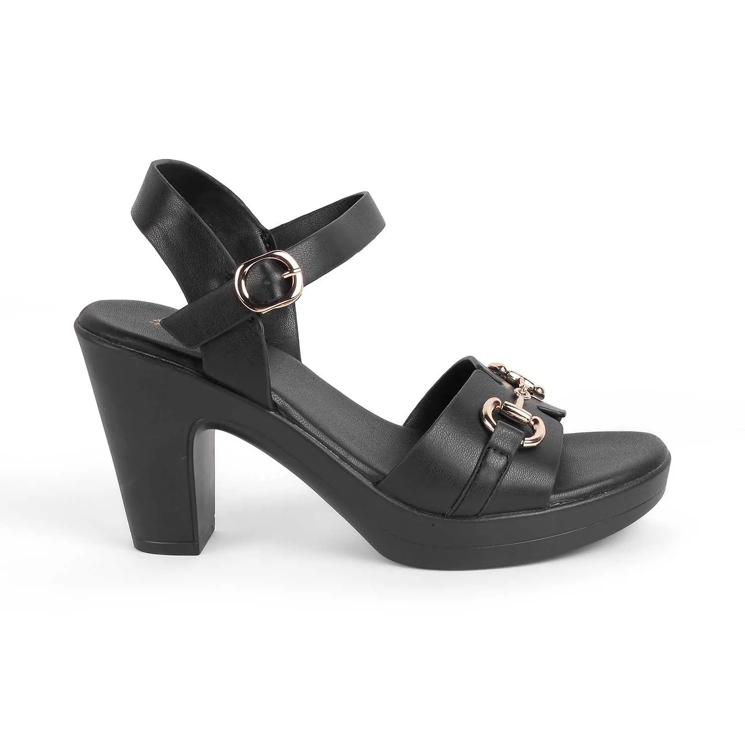 Tresmode Wede Black Women's Dress Block Heel Sandals