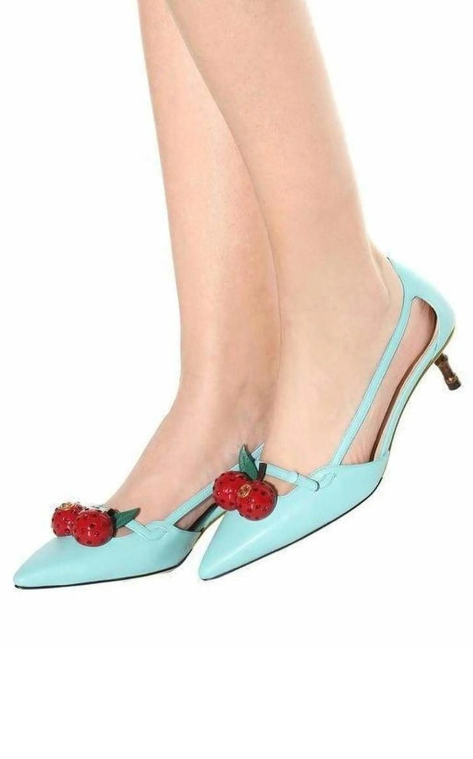 Unia Aqua Cherry Leather Slingback