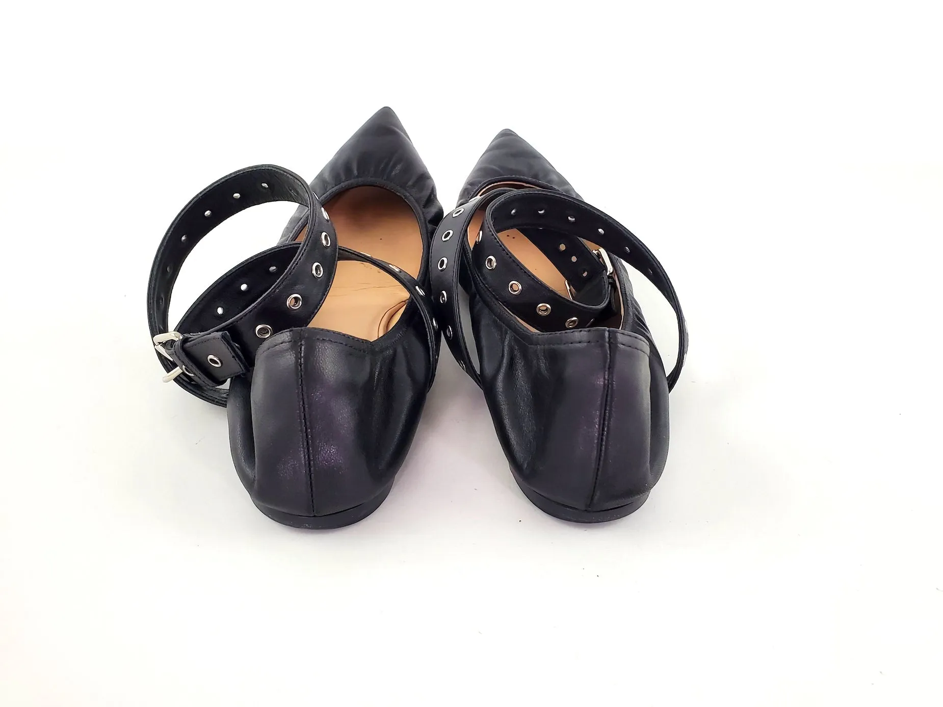 VALENTINO Black Ballerina Pointed Toe Flats 38.5