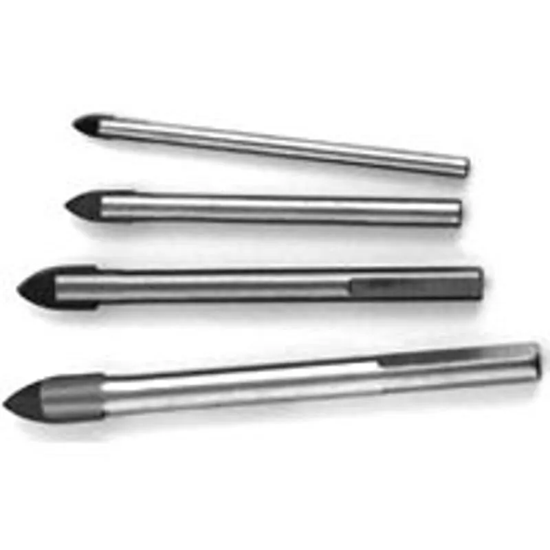 Vulcan 456831OR Glass and Tile Drill Bit Set, 4-Piece, Carbon Steel, Metallic Gray :CD: QUANTITY: 1