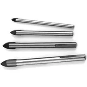 Vulcan 456831OR Glass and Tile Drill Bit Set, 4-Piece, Carbon Steel, Metallic Gray :CD: QUANTITY: 1